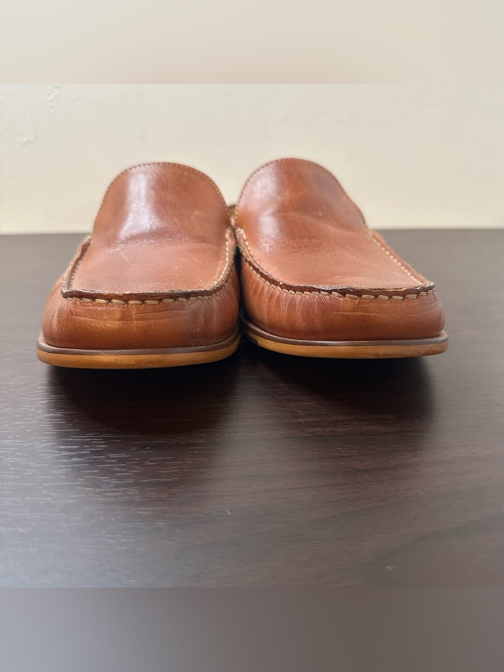 Cole Haan Brown Leather Ryan Mule Loafers, Size 11, Slip-On Flat Shoes, Preppy - Picture 7 of 16